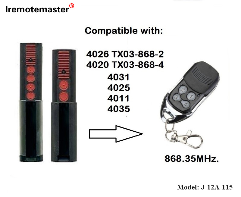 4020 4026 TX03-868-4 үчүн алыстан башкаруу 868mhz TX03-8-4 Rolling Code